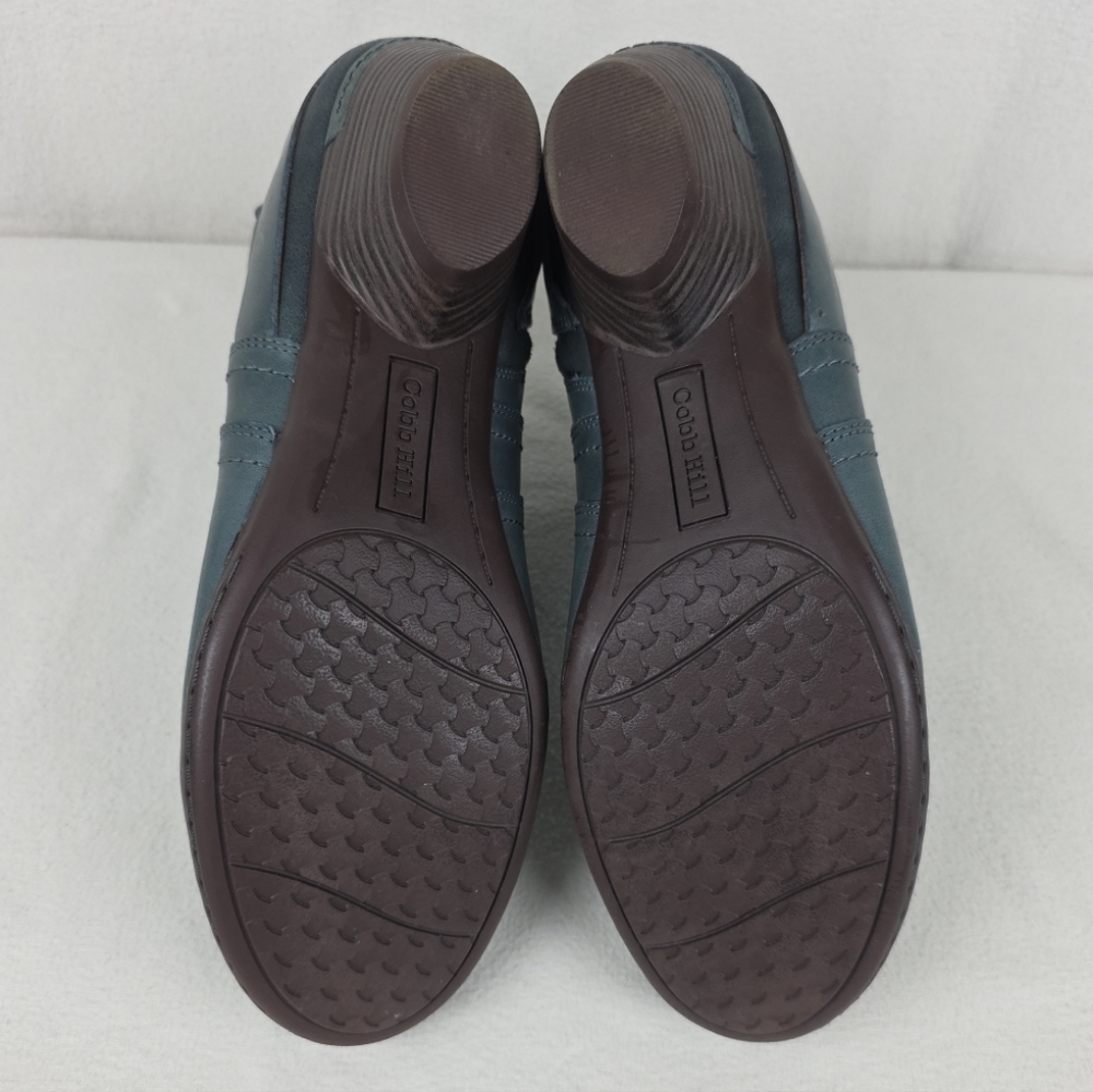 Cobb Hill Leather Ankle Booties Boots Womens 10 Blue Gray - Picture 15 of 15